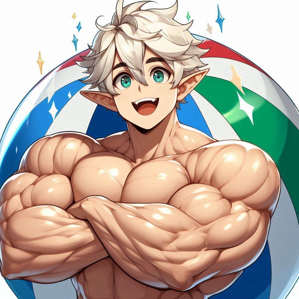 Buff Elf Man Buff Elf and a giant beachball by Fellspark on DeviantArt