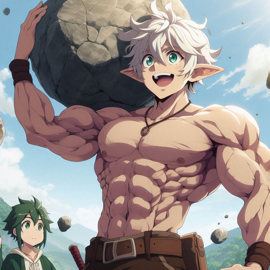 Buff Elf Man Buff Elf carrying a boulder by Fellspark on DeviantArt