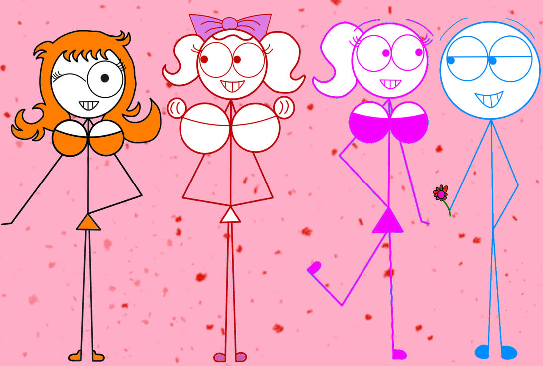 Megan, Candace, and (Pink and Blue Dick Figures). by 96Frosty on DeviantArt