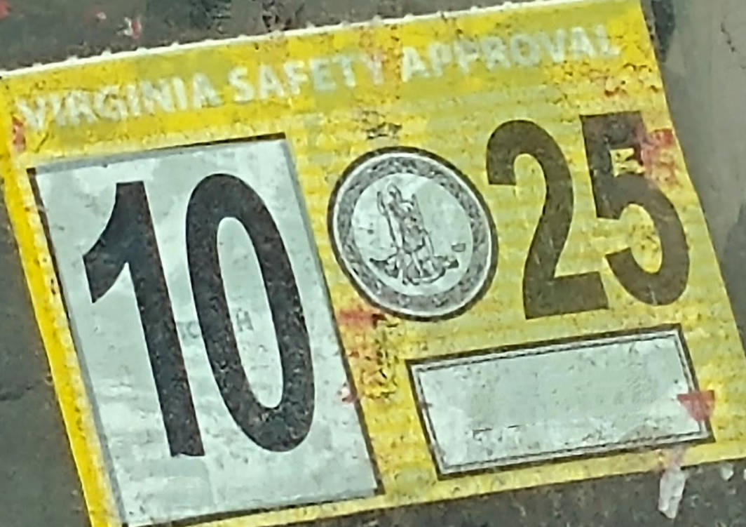 Virginia October 2025 Inspection Sticker by 96Frosty on DeviantArt