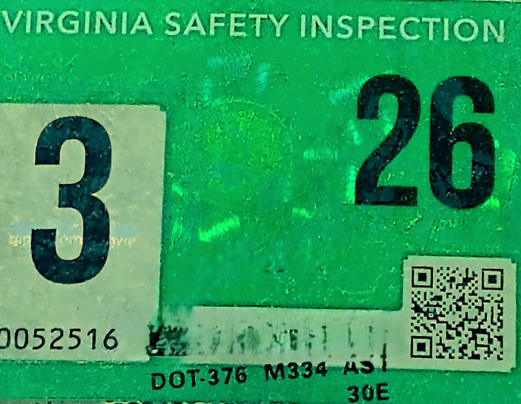 Virginia March 2026 Inspection Sticker. by 96Frosty on DeviantArt