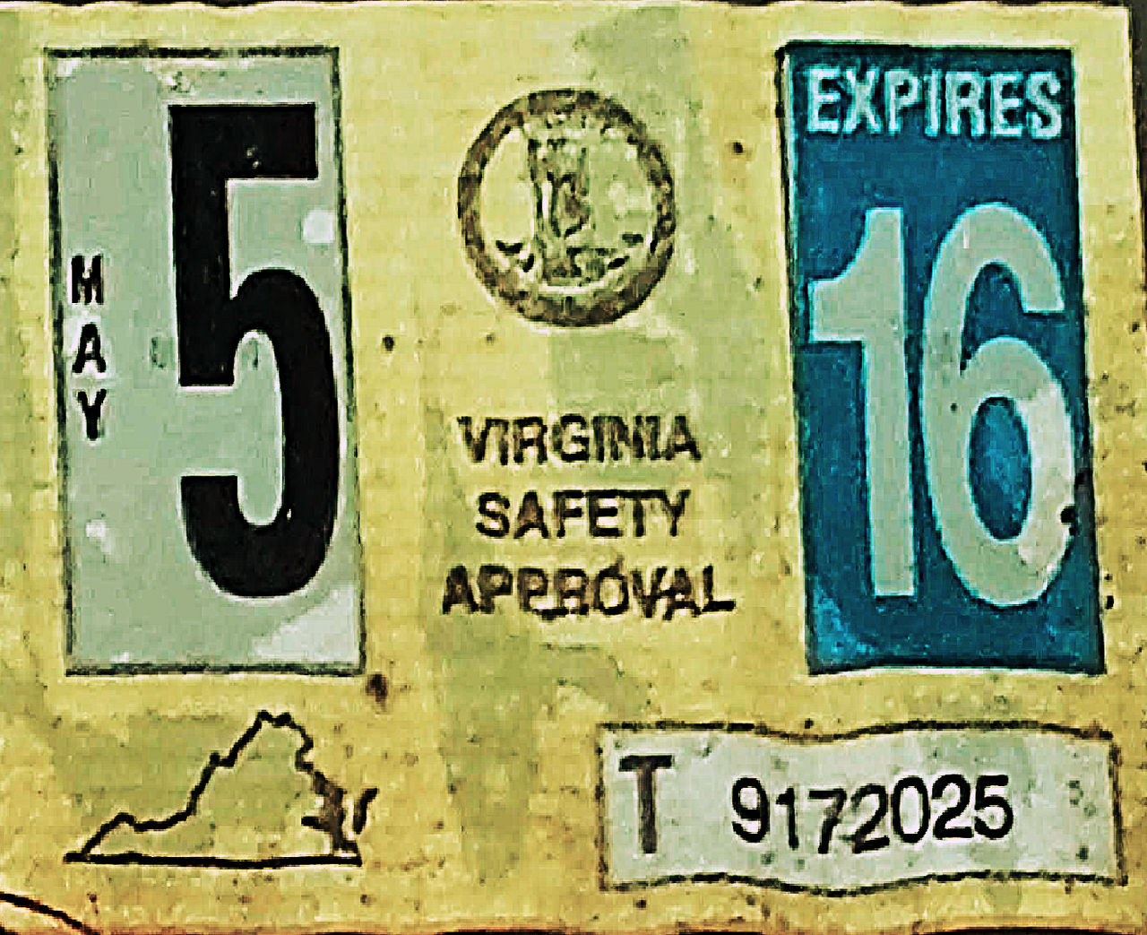 Virginia May 2016 Inspection Sticker (ALT PIC) by 96Frosty on DeviantArt