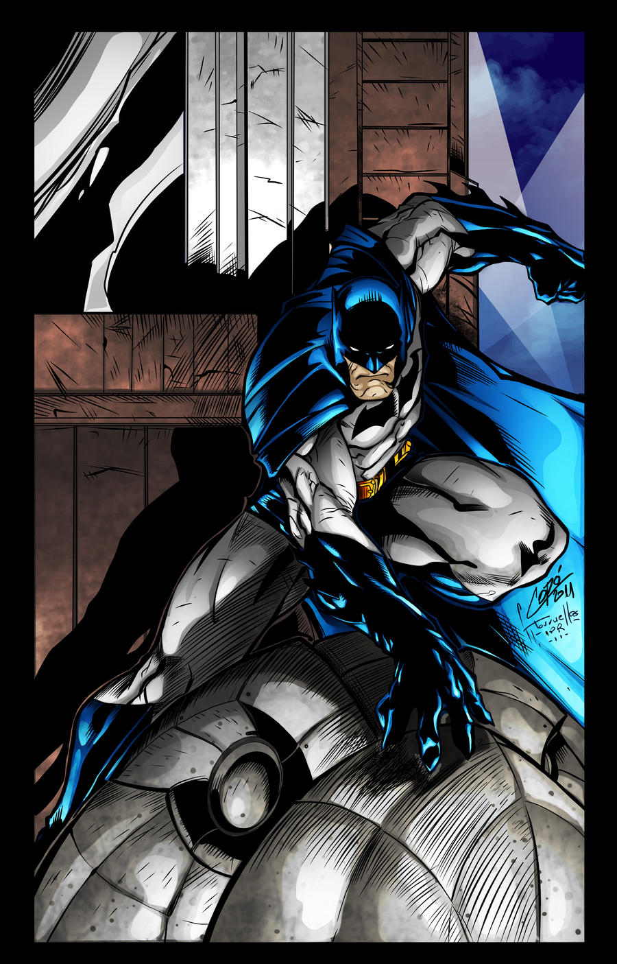 Batman on Gargoyle colored 2