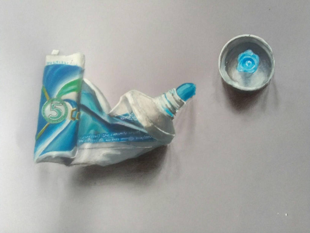 a realistic drawing of toothpaste by dodamanisachin on DeviantArt