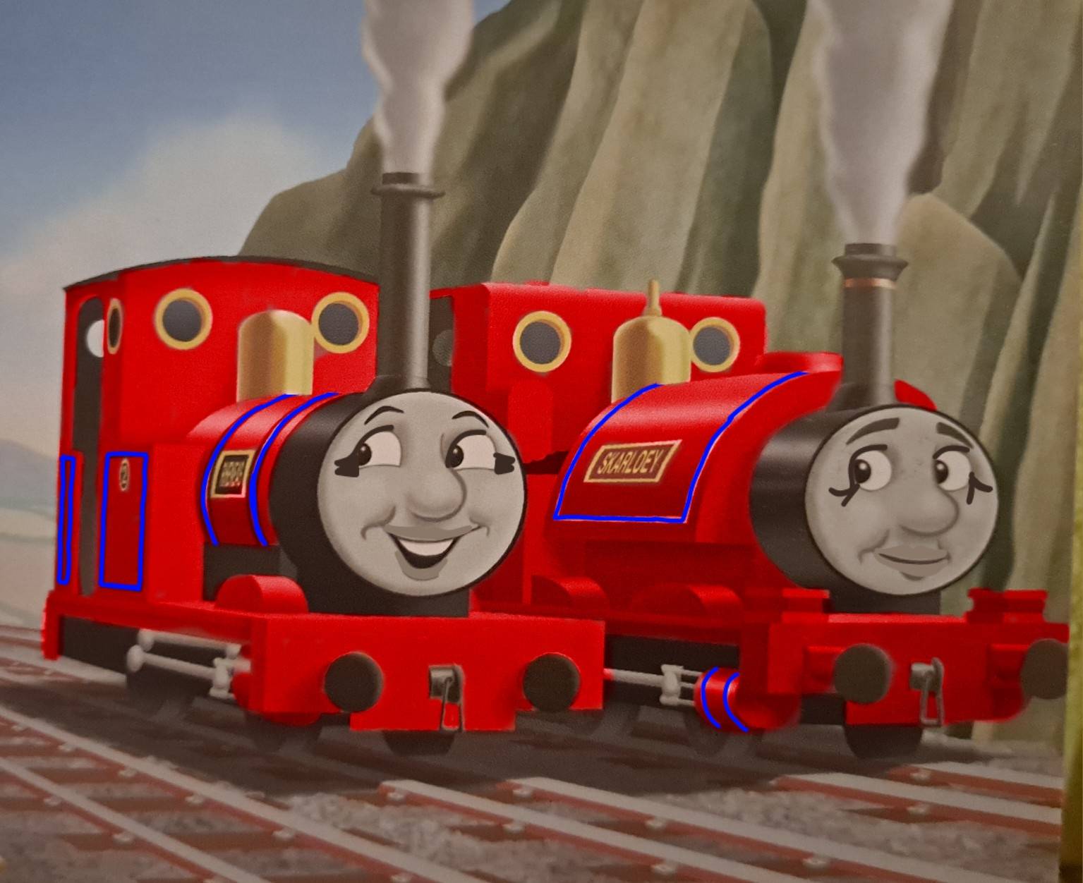 AU Skarloey and Rheneas edit by BumperFilmsCoach2006 on DeviantArt