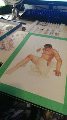 wip watercolour figure study