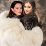 Daisy and Ariana cuddling in fur