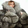 Scarlett in silver fox fur