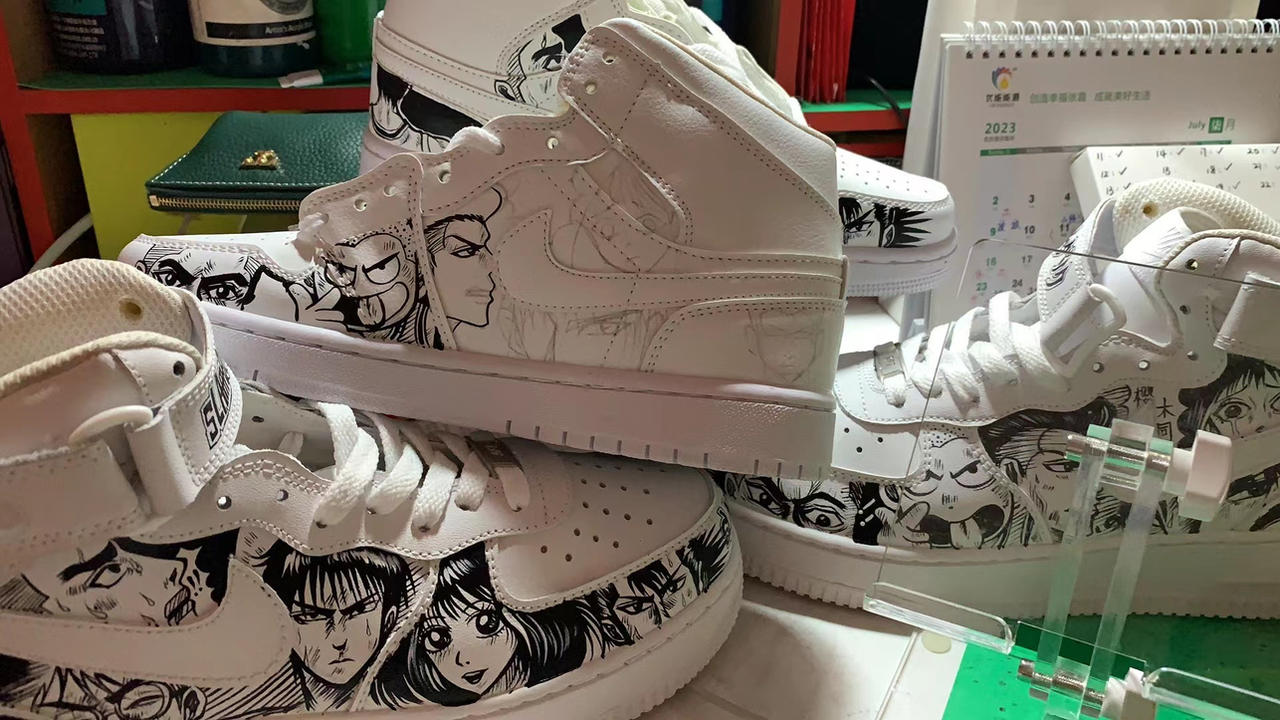 slam dunk air force custom jordans painted shoes by ajdv on DeviantArt