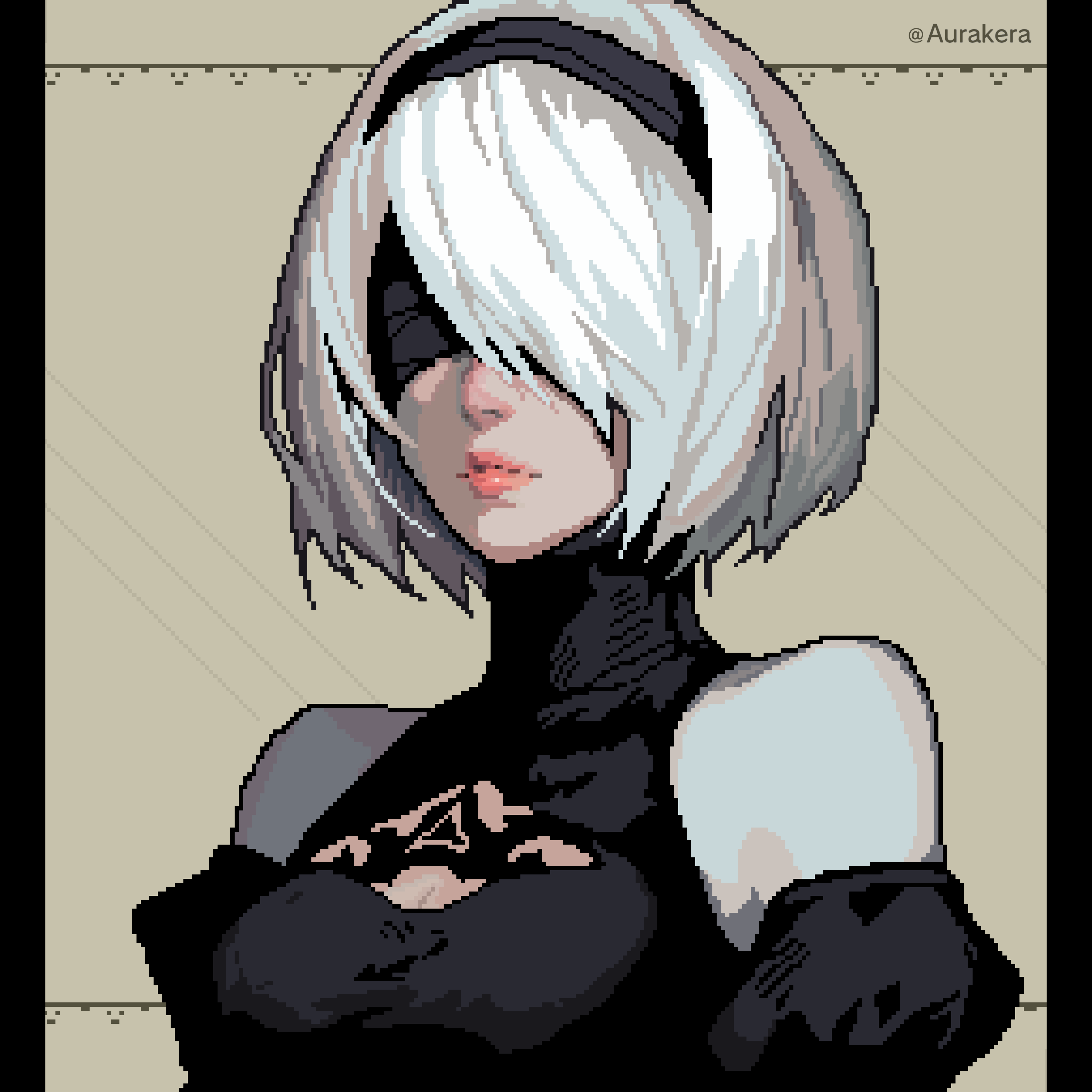 2B Character Portrait - Pixel Art by aurakera on DeviantArt
