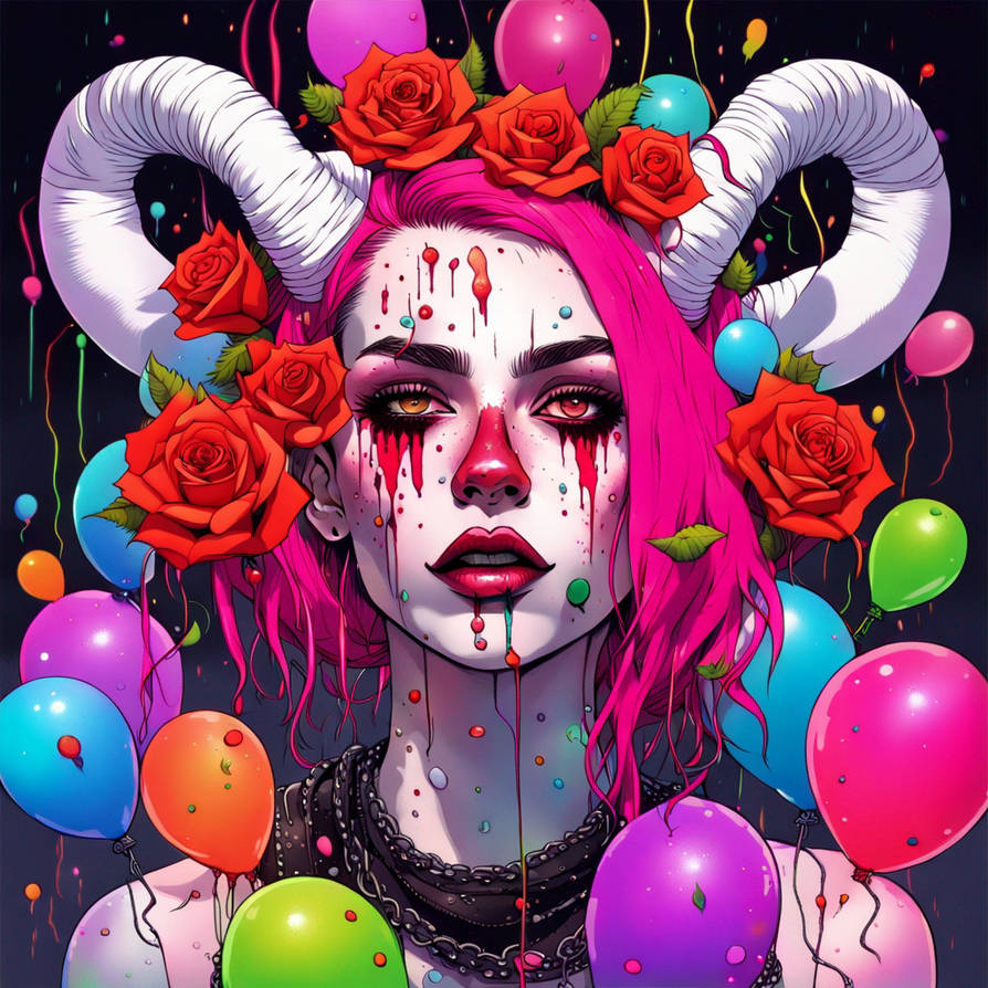 Punk Drawing Color All The Brightest Colors At Once, Splatter Punk Fa by RareMediums on ...