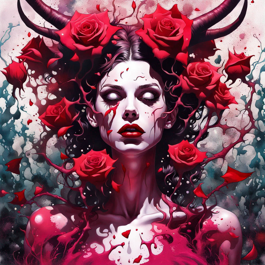 Beutiful Devil Form Beautiful Devil Girl in Rose and Thorn style with by RareMediums on ...