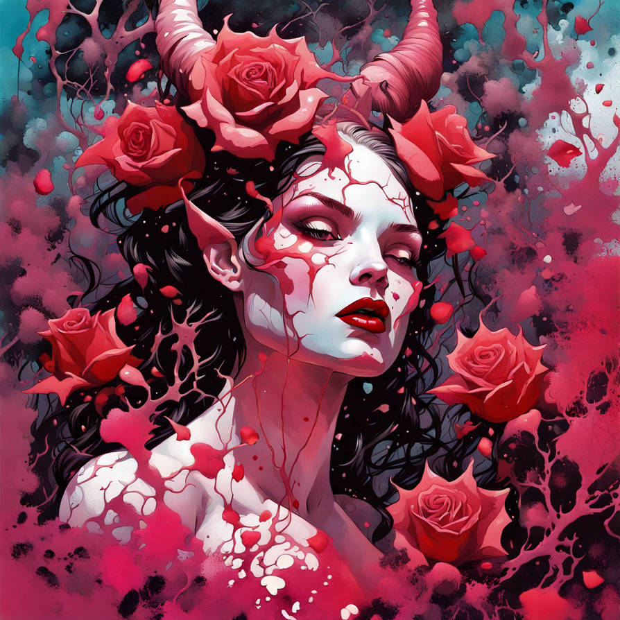 Beutiful Devil Form Beautiful Devil Girl in Rose and Thorn style with by RareMediums on ...