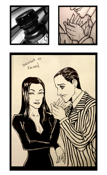 Inktober2016 - 10 - Morticia and Gomez Addams