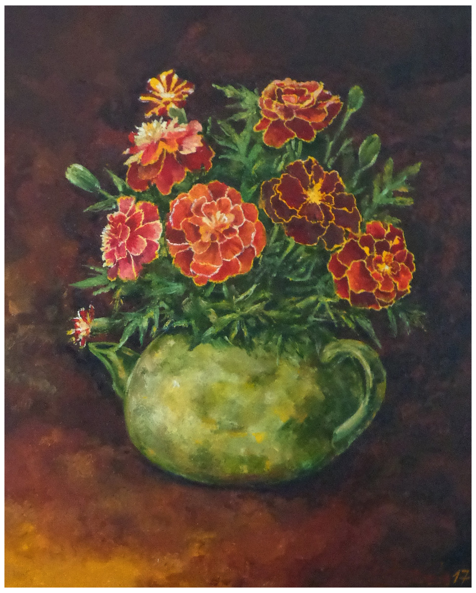 Tagetes in the teapot
