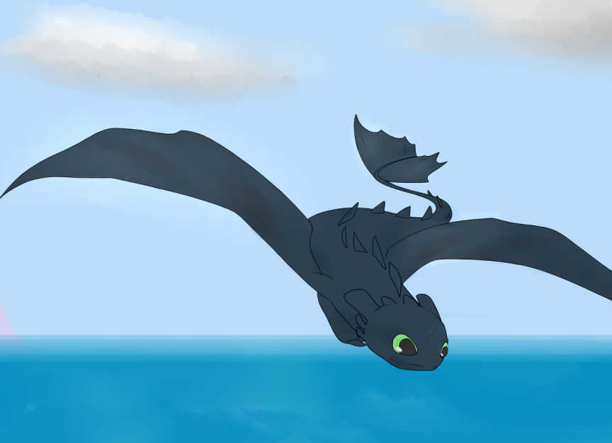 Toothless Flying by Ozanthium on DeviantArt