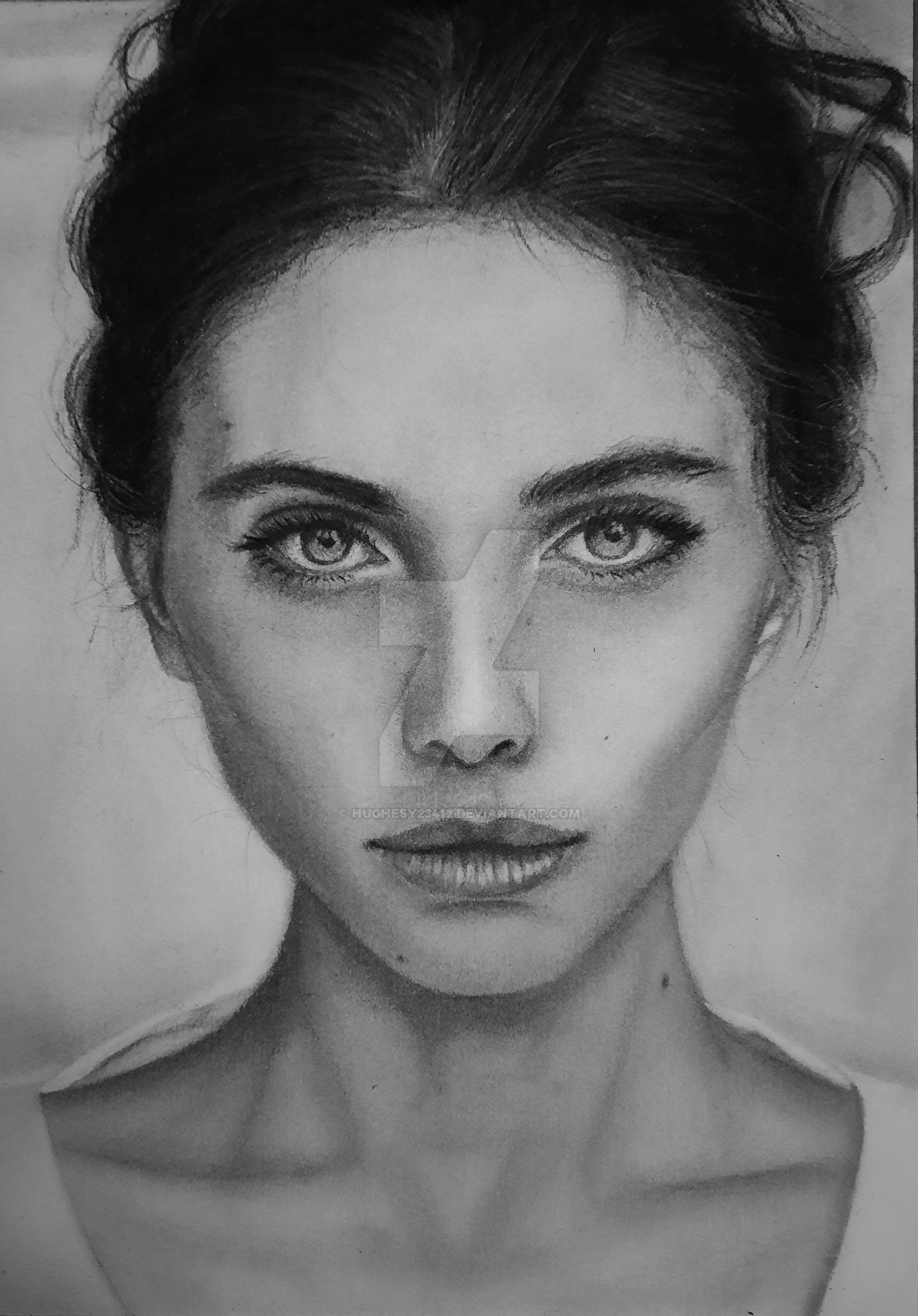 Graphite Rendering Portrait Female portrait in graphite by hughesy23412 on DeviantArt