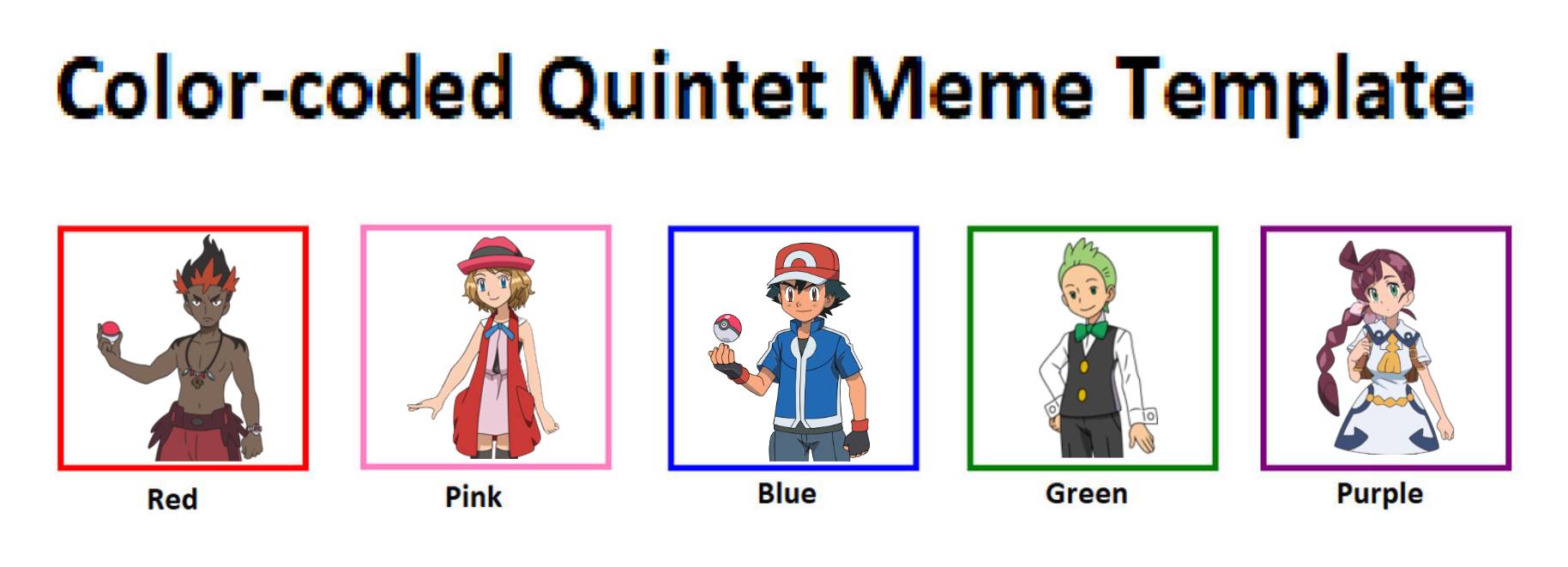 The Color Coded Quintet (Pokemon Style) by AnimeFan1689 on DeviantArt