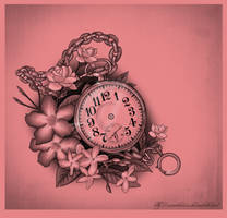 Pocket watch and flowers