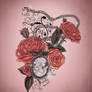 Locket and roses tattoo design