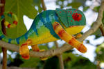Custom Painted Chameleon 1 by quirkandbramble