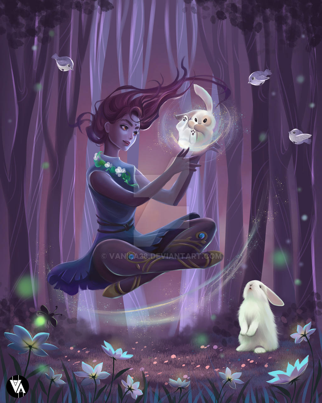 Flying Rabbit Deviantart Flying lesson by Vanila28 on DeviantArt