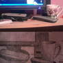 My desk - photo and it draw