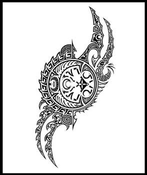 Moon Clock Tattoo Tribal