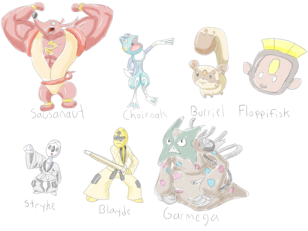 Fakemon Sketches #3 by piqueRAJ on DeviantArt