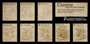Fantasy map - Step by step tutorial - Canyon