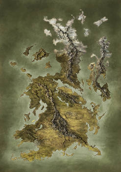 Handpainted Fantasy Map Concept