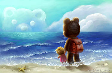 Small bear and the sea
