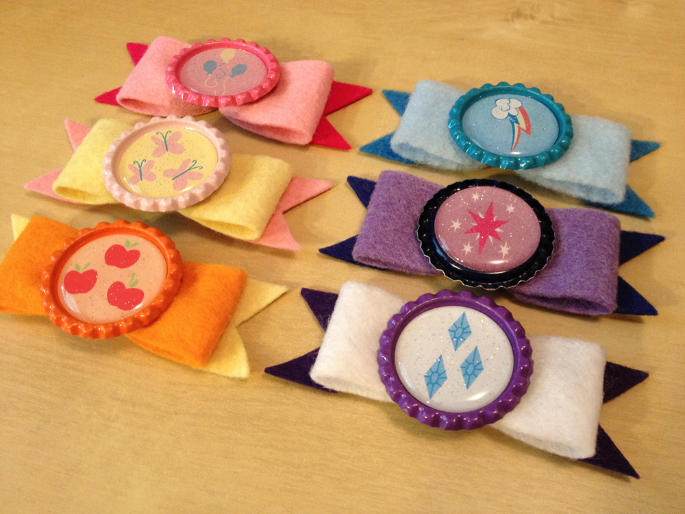 MLP Felt Hair Clip / Clothes Brooch - Mane 6