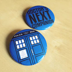 Doctor Who TARDIS and Companion Buttons