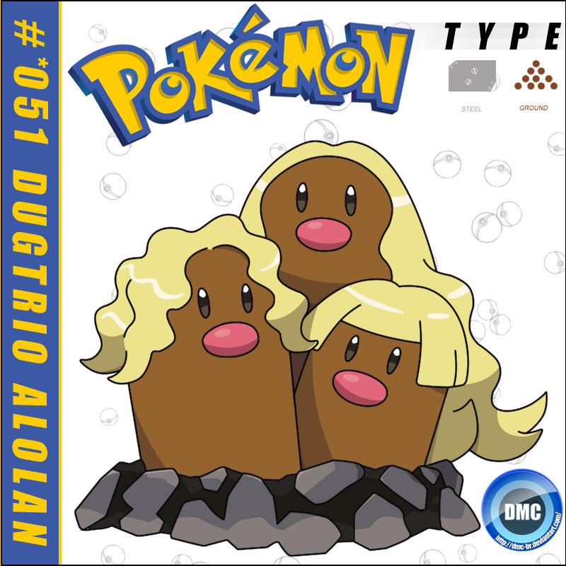 051 - Dugtrio Alolan by dmc-br on DeviantArt