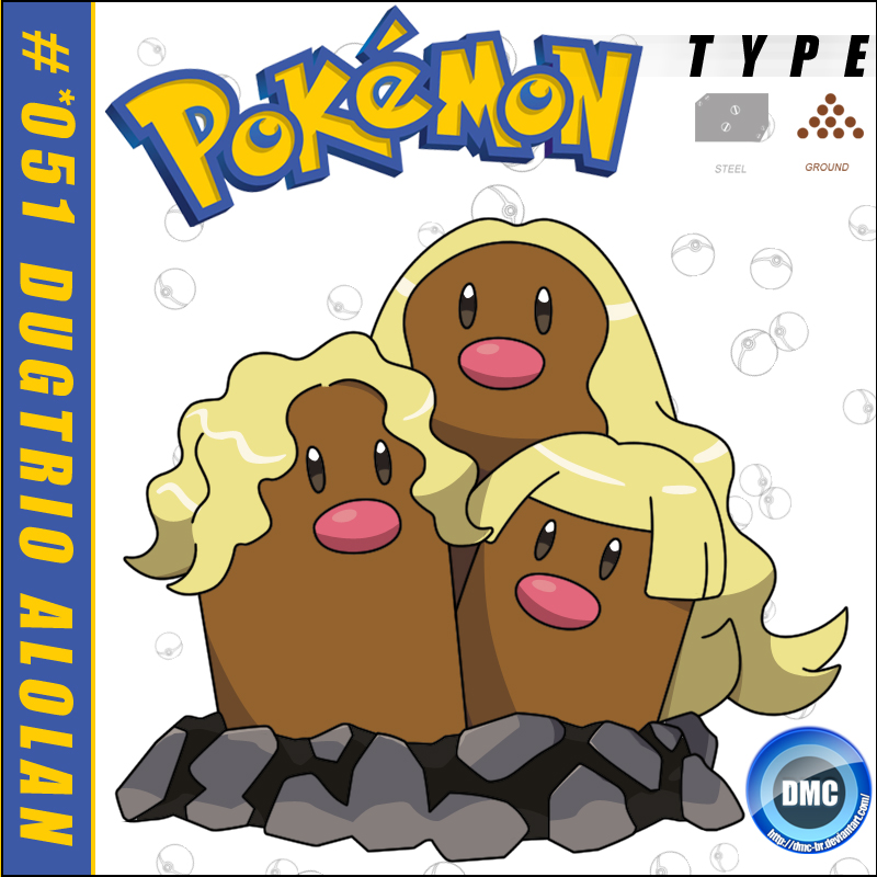 051 - Dugtrio Alolan by dmc-br on DeviantArt