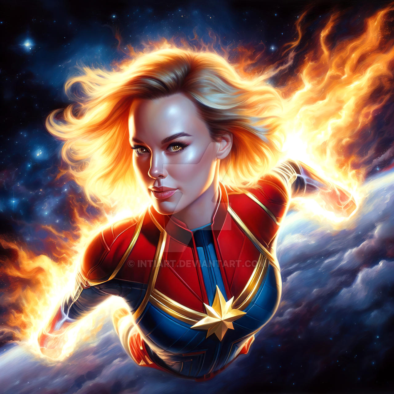 Marvel Charters Fly Captain Marvel's Flight by IntiArt on DeviantArt