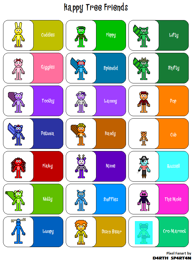 Happy Tree Matching Happy Tree Friends Pixel by D4RTHSP4RT4N on DeviantArt