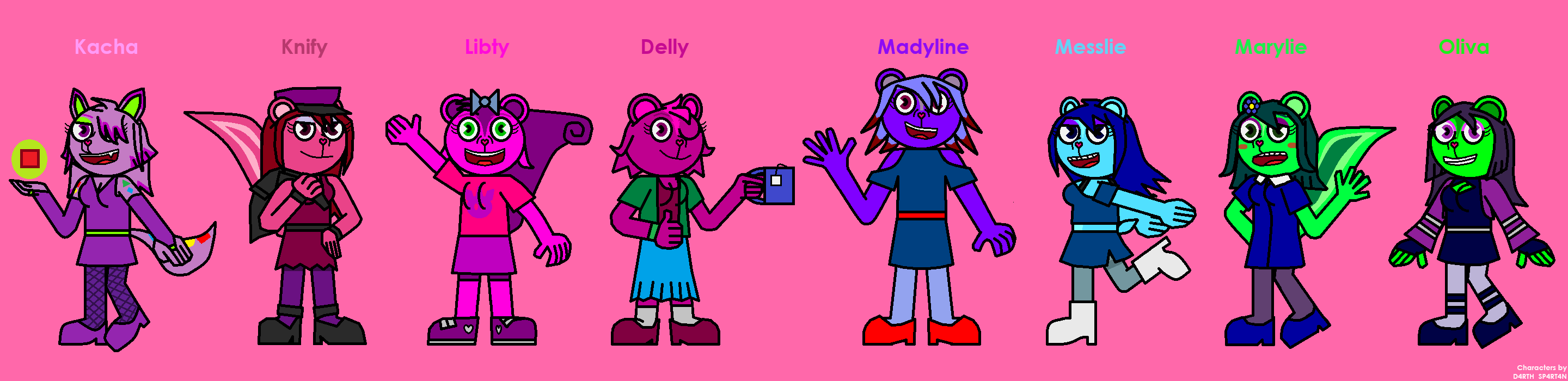 My female HTF OCs (2023) by D4RTHSP4RT4N on DeviantArt
