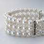 Pearly White Bracelet bulky faux diamond dividers