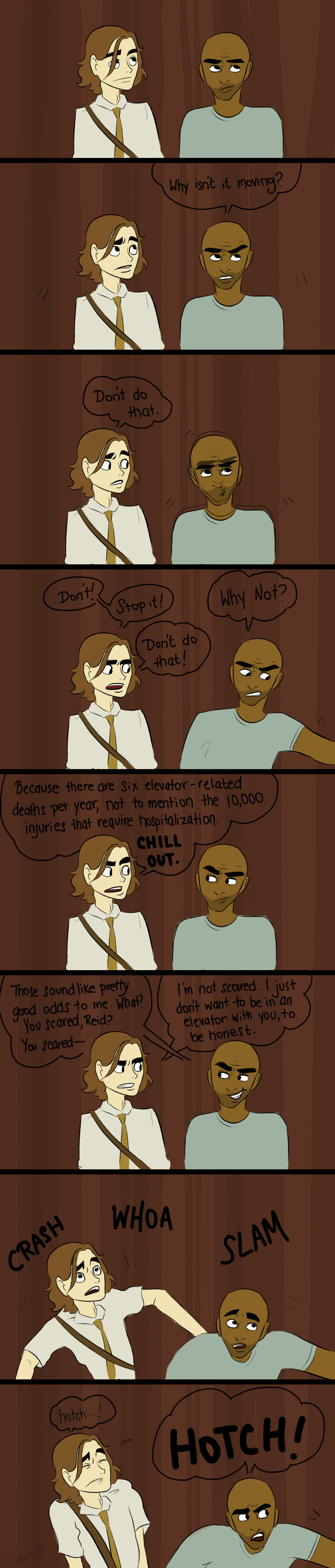 In The Elevator - Reid+Morgan by Muchacha10