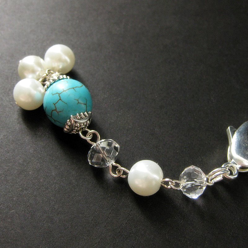 Turquoise Pearl Purse Charm by Gilliauna