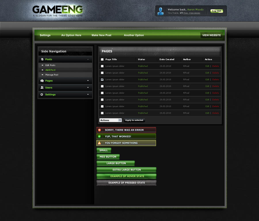 Admin Panel Rpg Game Eng - Admin Panel by AaronMoody on DeviantArt