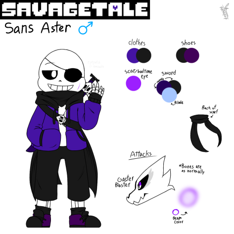 Savagetale Sans Reference Sheet by Pinkapop on DeviantArt