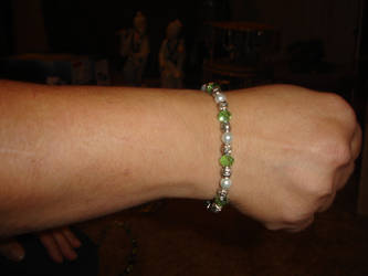 Lime Green and Silver Bracelet