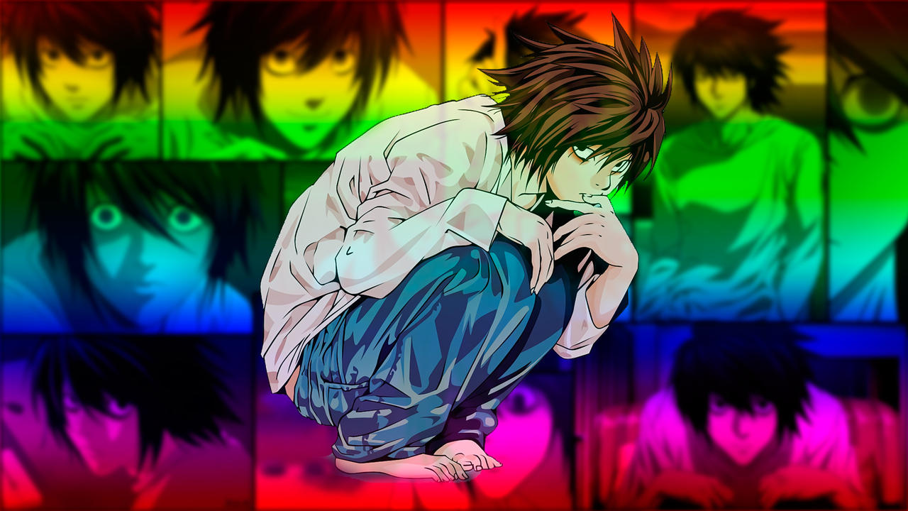 Wallpaper L Death Note PC 01 by CattRosses on DeviantArt Wallpaper L Death Note PC 01 by CattRosses on DeviantArt