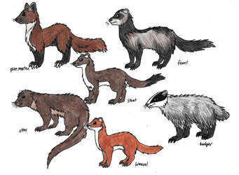 Mustelids by WolFkId27