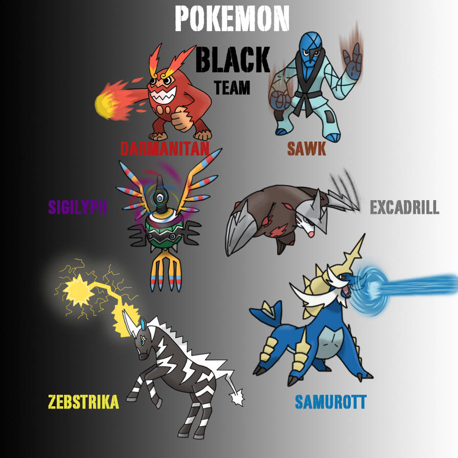 Pokemon Black Unova Team by tykelly123 on DeviantArt