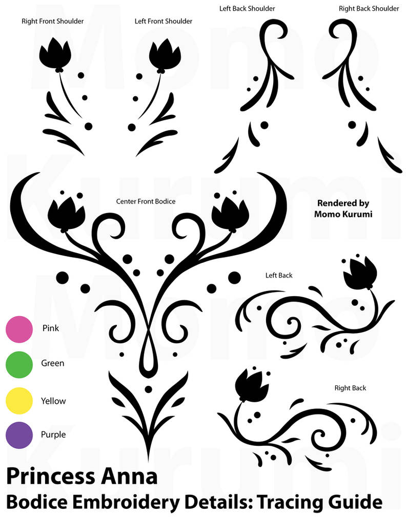 Princess Anna Tracing Stencil: Winter Bodice by MomoKurumi