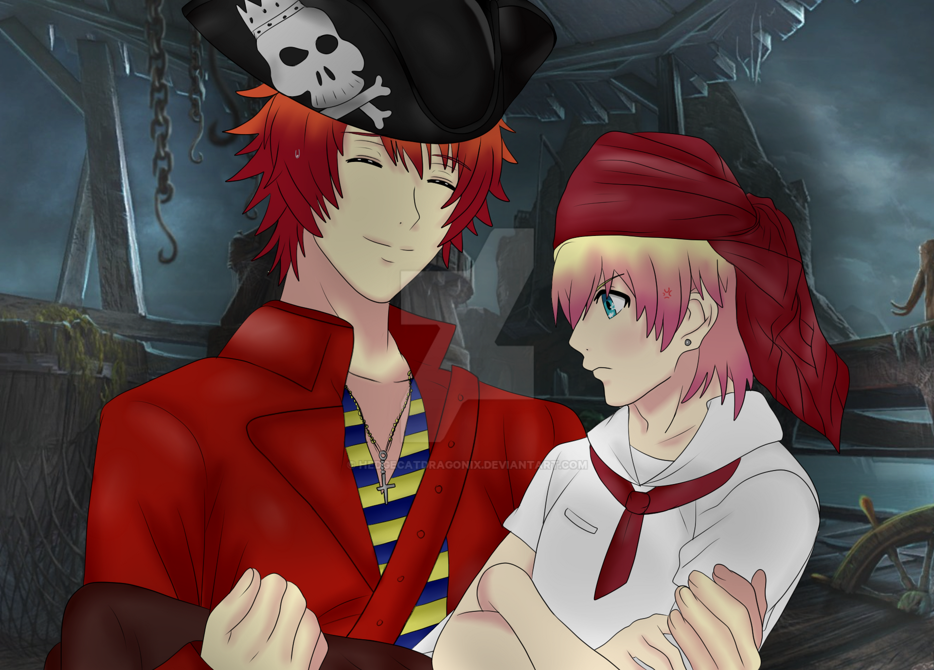Captain Ikki And Kalmin Pouty Pirate By Hedgecatdragonix On Deviantart